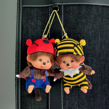 Monchhichi 蒙奇奇 蜜蜂 瓢蟲 昆蟲系列 絨毛 吊飾