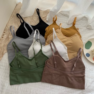 韓版美背運動背心 帶胸墊免穿內衣【V104】