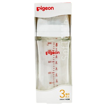 pigeon 貝親 第三代母乳實感玻璃奶瓶 M Y字孔奶嘴 3個月以上  純淨白  240ml  1個