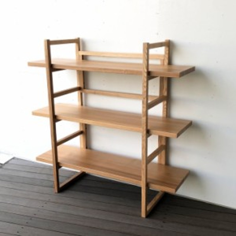 天然タモ材を使った本棚 無垢材 木製 一枚板 おまけ積木付き