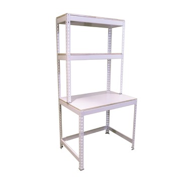 【空間特工】免螺絲角鋼機能學習桌90x60x180cm 書桌 辦公桌 電腦桌 工作桌雪皓白角鋼