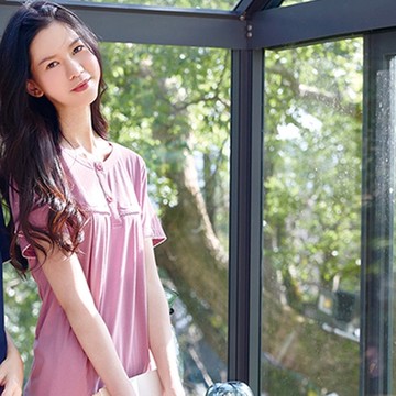 華歌爾睡衣-睡眠研究系列 M-L簡潔舒適薄荷棉褲裝(玫瑰粉) LWB58131LE