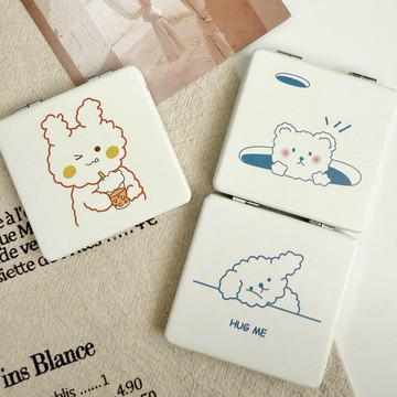 【SKART現貨3色】INS風可愛動物隨身鏡🔥摺疊鏡 雙面鏡 補妝鏡 化妝鏡 鏡子 迷你鏡子 小鏡子