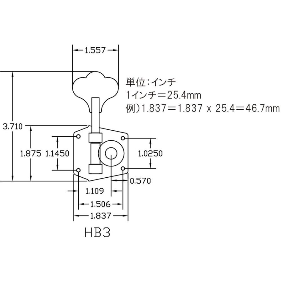 HIPSHOT HB-3BL 4L ベース用ペグ