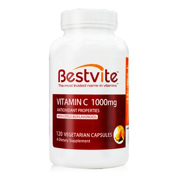 【Bestvite】必賜力維生素C1000膠囊1瓶(120顆) 1000mg維他命C/有助抗氧化/添加柑橘生物類黃酮