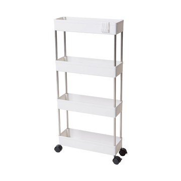 樂嫚妮 萬用四層置物車/收納推車-附輪/掛勾-(窄款)窄款