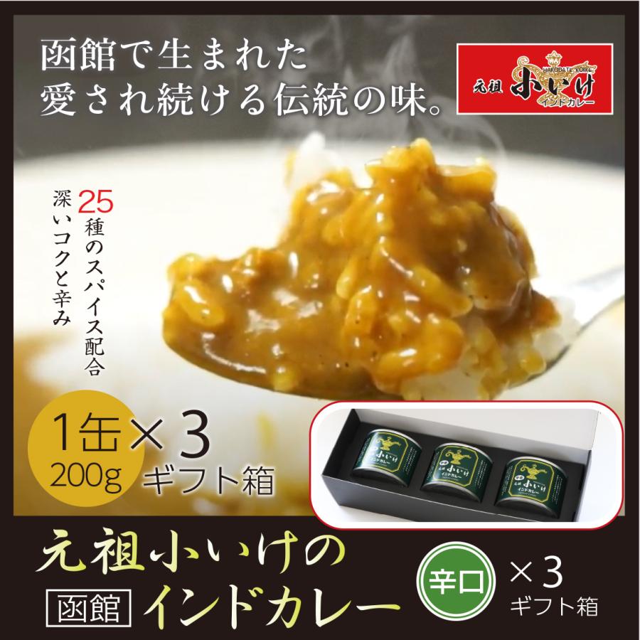 元祖小いけ　インドカレー　中辛3缶セット