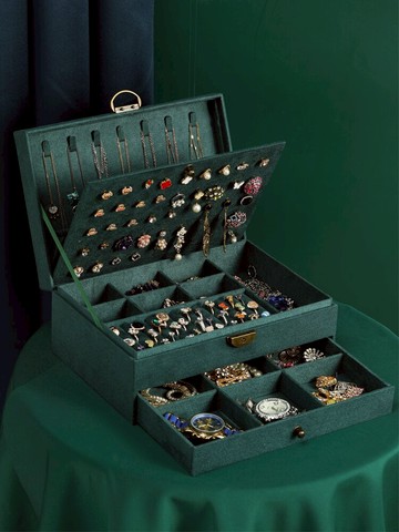 首飾盒中國風復古寶箱耳環耳釘項鏈飾品手鐲耳墜戒指收納盒大容量