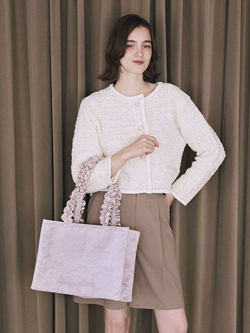 典雅蕾絲方形荷葉邊手提包(08002048200) - Maison de FLEUR