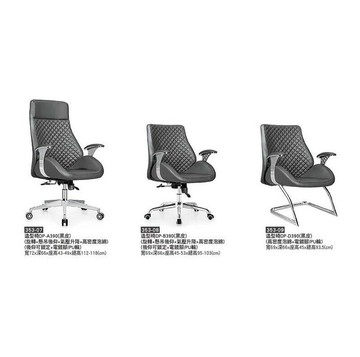 雪之屋 洽談椅 造型椅 高背辦公椅 會議椅 黑皮 353-07~09