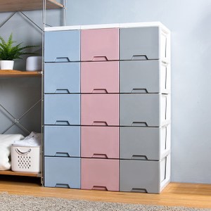 【HOUSE】舞動漸層五層抽屜式收納櫃-隙縫櫃【台灣製造】三色可選藍色
