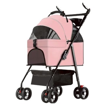 SC優選 外出中小型寵物輕便折疊推車 車包可分離 + 置物水杯架  粉色  1個