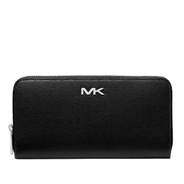 MICHAEL KORS 拉鍊長夾 皮夾 防刮PVC皮革 長夾 錢包 M99341 黑色MK(現貨)▶指定Outlet商品5折起☆現貨【送禮首選★APP下單點數4倍送】