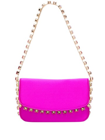 Aquazzura - Galactic mini crystal shoulder bag - women - Fabric/glass - One Size - Pink