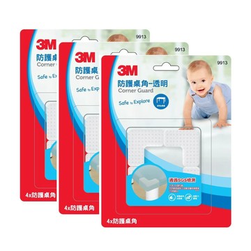 3M 安全防護桌角 透明色4入裝*3組