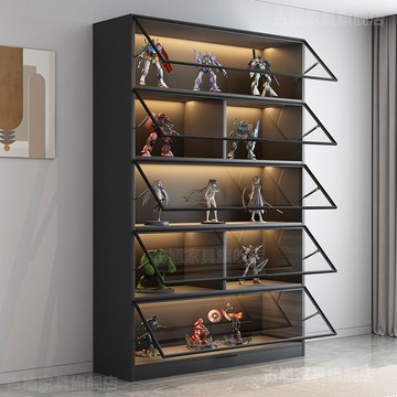 免運 手辦展示櫃 輕奢玻璃門手辦櫃公仔樂高模型展示櫃家用收納定制儲物陳列櫃