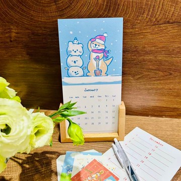 Shine原創可愛水獺家族2026月曆掛曆桌曆