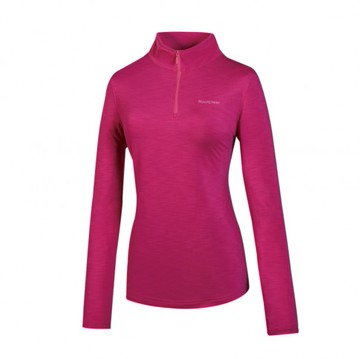 【【蘋果戶外】】山林 32P12 32 深粉紅 女款 遠紅雲彩保暖衣 半門襟 長袖排汗衣 秋冬保暖登山 Mountneer