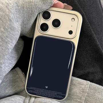 ✨iphone手機保護殼✨原創設計感ins風小愛心適用iPhone17promax電鍍玻璃手機殼蘋果16p