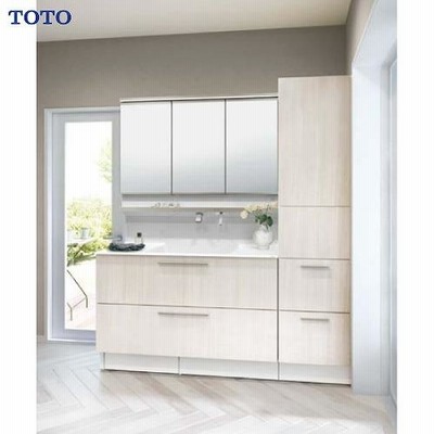 TOTO 洗面化粧台 オクターブ間口1650mm スウィング三面鏡 ワイドLED照明 セットプラン 受注生産品 メーカー直送