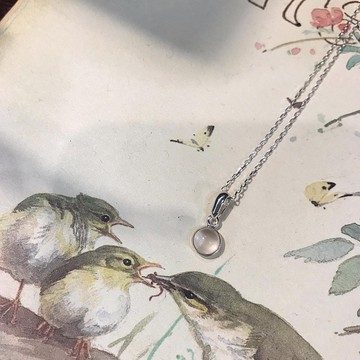 小粉晶簡約包框墜/純銀墜飾/贈純銀鍊/Màn 工