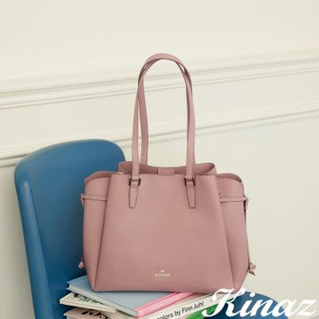 KINAZ 花苞多袋束繩變型大容量肩背斜背托特包-玫瑰酥粉-開心果脆片系列