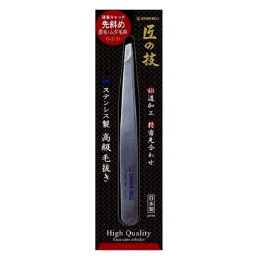 【海夫健康生活館】日本GB綠鐘 匠之技 鍛造 不鏽鋼 斜口 毛拔粉刺夾(G-2151)