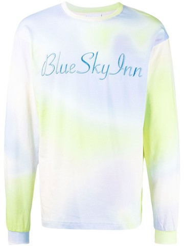 BLUE SKY INN - tie-dye embroidered-logo T-shirt - men - Cotton - M