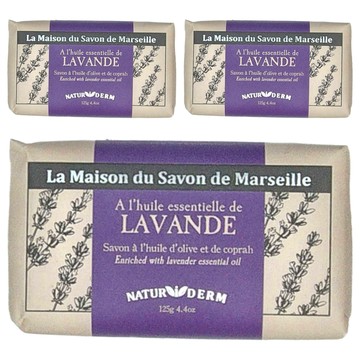 La Maison 馬賽皂之家 溫和修護 香氛精油面膜皂 薰衣草  125g  3顆