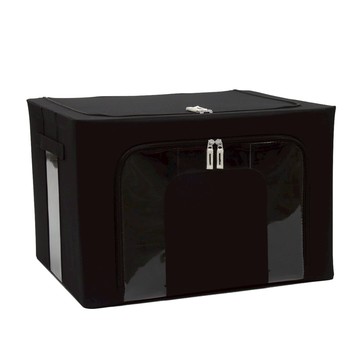 【ikloo】新海洋風牛津布鋼骨摺疊收納箱3入組◆尊爵黑◆