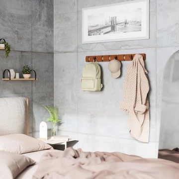 【Umbra】Flip壁掛式8格掛勾收納架(松木棕) | 牆壁掛勾 掛勾架