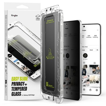 Rearth Ringke 三星 Galaxy S25 Edge 零失敗防窺玻璃保護貼(2片裝)