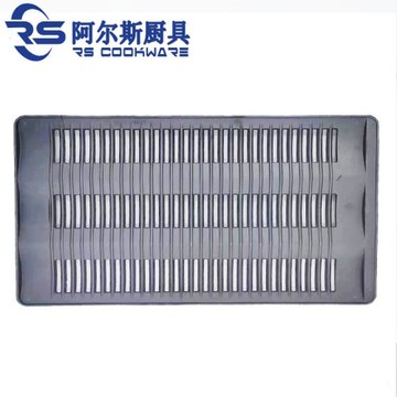 托爾斯鑄鐵長方形50*30烤爐網波紋條紋烤網燒烤爐配烤網碳火烤盤