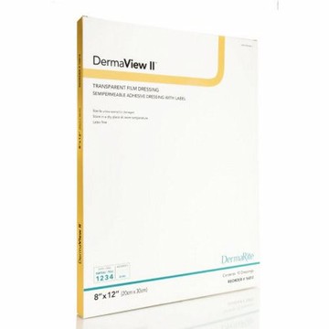 Transparent Film Dressing DermaView II Rectangle 8 X 12 Inch Frame Style Delivery With Label Sterile 10 Count by DermaRite
