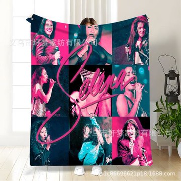 跨境Selena Quintanilla-法蘭毛毯披肩毯小蓋毯數碼印花法蘭絨歌