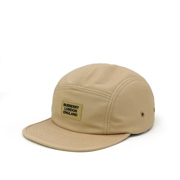 Burberry 品牌Logo棉質斜紋棒球帽#S(8030209-米)