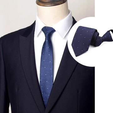 Laifuu.安柏6CM點點窄版領帶拉鍊領帶