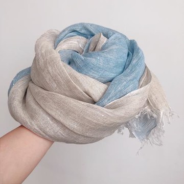 出口日本高品質天然雨露亞麻純色棉麻圍巾麻原色質樸披肩絲巾女