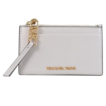 MICHAEL KORS EMPIRE 金屬LOGO卡片零錢包(白)