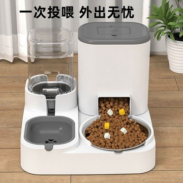 貓碗狗碗貓糧食盆雙碗自動飲水盆水碗一體護頸自動餵食器寵物用品