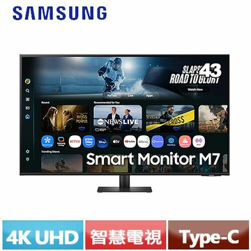 SAMSUNG三星 43型 AI 智慧聯網螢幕 M7 M70F 黑 S43FM702UC
