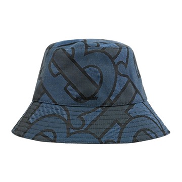 BURBERRY 8072726 品牌撞色緹花帆布造型漁夫帽/遮陽帽.藍