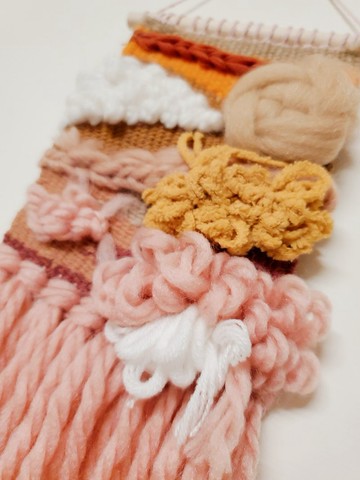 Art weaving 編織 小玫瑰 壁掛 旗幟 可客製