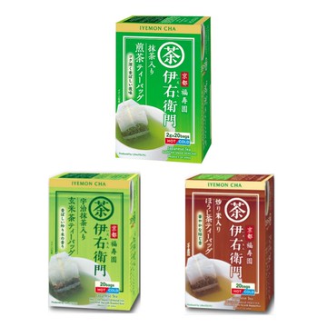 【江戶物語】京都 福壽園 伊右衛門 20入盒裝 茶包 抹茶入 玄米茶/煎茶/焙茶 綠茶茶包 冷沖熱泡 保溫瓶 日本進口