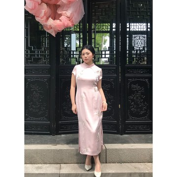 62408L_全新中式刺繡洋裝2026女夏季新款修身顯瘦氣質改良大尺碼旗袍