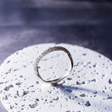 【鋯石】半圈 925銀 電鍍可選 【訂製生產】S-054