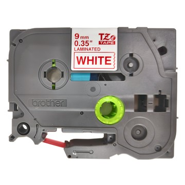 兄弟牌 9mm 紅底白字 護貝帶 TZe-222  1個