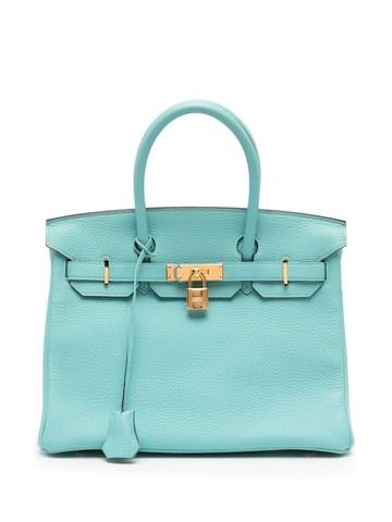 Hermès - 2015 pre-owned Birkin 30 handbag - women - Calf Leather - One Size - Blue