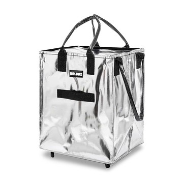 【Mr.box】新潮5輪超大容量手提防水折疊購物車-特大款特大款-銀色