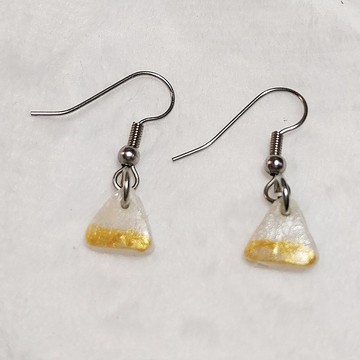 耳環三角耳環白手工耳環手工製作